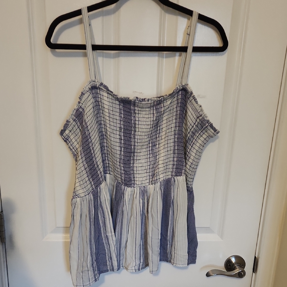 Torrid Blue and White Striped Camisole